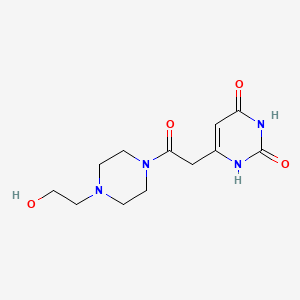 6-[2-[4-(2-hydroxyethyl)piperazin-1-yl]-2-oxoethyl]-1H-pyrimidine-2,4-dione