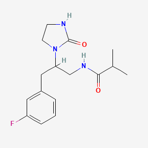 molecular formula C16H22FN3O2 B2494218 N-(3-(3-fluorophenyl)-2-(2-oxoimidazolidin-1-yl)propyl)isobutyramide CAS No. 1421494-78-1