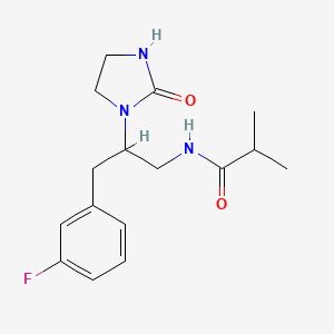 molecular formula C16H22FN3O2 B2494218 N-(3-(3-氟苯基)-2-(2-氧代咪唑啉-1-基)丙基)异丁酰胺 CAS No. 1421494-78-1