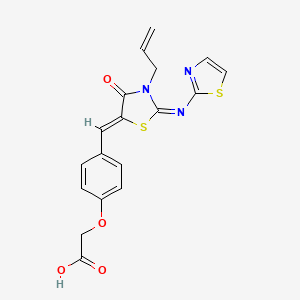 2-(4-((Z)-((E)-3-allyl-4-oxo-2-(thiazol-2-ylimino)thiazolidin-5-ylidene)methyl)phenoxy)acetic acid