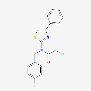 2-chloro-N-[(4-fluorophenyl)methyl]-N-(4-phenyl-1,3-thiazol-2-yl)acetamide