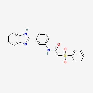 2-(benzenesulfonyl)-N-[3-(1H-benzimidazol-2-yl)phenyl]acetamide