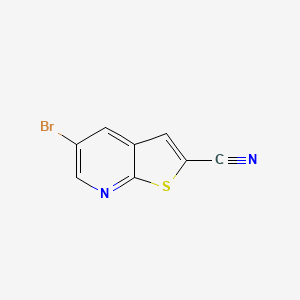 molecular formula C8H3BrN2S B2494235 5-溴噻吩并[2,3-b]吡啶-2-甲腈 CAS No. 2090128-24-6