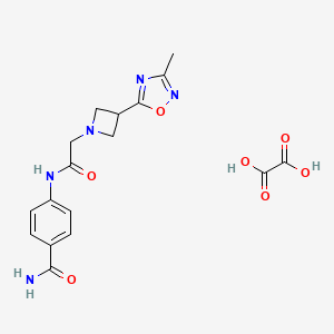 4-(2-(3-(3-Methyl-1,2,4-oxadiazol-5-yl)azetidin-1-yl)acetamido)benzamide oxalate