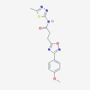 molecular formula C15H15N5O3S B249425 3-[3-(4-methoxyphenyl)-1,2,4-oxadiazol-5-yl]-N-(5-methyl-1,3,4-thiadiazol-2-yl)propanamide 