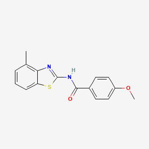 molecular formula C16H14N2O2S B2494250 4-甲氧基-N-(4-甲基-1,3-苯并噻唑-2-基)苯甲酰胺 CAS No. 313528-54-0