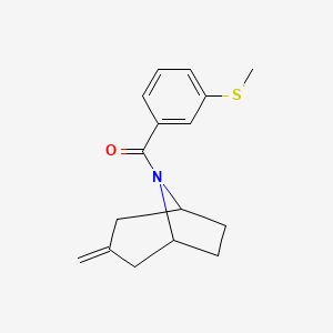 molecular formula C16H19NOS B2494256 ((1R,5S)-3-methylene-8-azabicyclo[3.2.1]octan-8-yl)(3-(methylthio)phenyl)methanone CAS No. 2309217-52-3