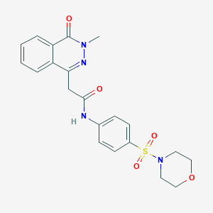 molecular formula C21H22N4O5S B249426 2-(3-methyl-4-oxo-3,4-dihydrophthalazin-1-yl)-N-[4-(morpholin-4-ylsulfonyl)phenyl]acetamide 