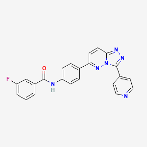 molecular formula C23H15FN6O B2494260 3-fluoro-N-[4-(3-pyridin-4-yl-[1,2,4]triazolo[4,3-b]pyridazin-6-yl)phenyl]benzamide CAS No. 891110-42-2