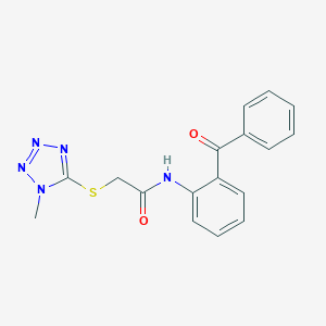 molecular formula C17H15N5O2S B249427 N-(2-benzoylphenyl)-2-[(1-methyl-1H-tetraazol-5-yl)sulfanyl]acetamide 