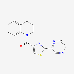 molecular formula C17H14N4OS B2494270 (3,4-二氢喹啉-1(2H)-基)(2-(吡嗪-2-基)噻唑-4-基)甲酮 CAS No. 1235180-46-7