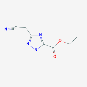 molecular formula C8H10N4O2 B2494288 Ethyl 3-(cyanomethyl)-1-methyl-1H-1,2,4-triazole-5-carboxylate CAS No. 2225136-35-4