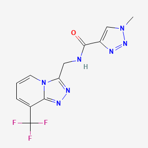 molecular formula C12H10F3N7O B2494294 1-methyl-N-((8-(trifluoromethyl)-[1,2,4]triazolo[4,3-a]pyridin-3-yl)methyl)-1H-1,2,3-triazole-4-carboxamide CAS No. 2034458-00-7