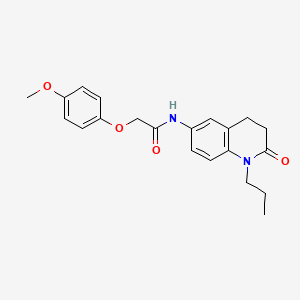 molecular formula C21H24N2O4 B2494305 2-(4-methoxyphenoxy)-N-(2-oxo-1-propyl-1,2,3,4-tetrahydroquinolin-6-yl)acetamide CAS No. 941991-13-5