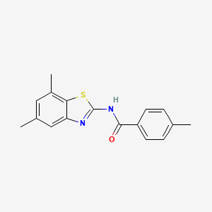 molecular formula C17H16N2OS B2494306 N-(5,7-Dimethyl-1,3-benzothiazol-2-yl)-4-methylbenzamid CAS No. 912758-83-9