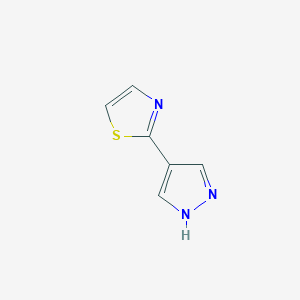 molecular formula C6H5N3S B2494309 2-(1H-吡唑-4-基)-1,3-噻唑 CAS No. 1228558-14-2