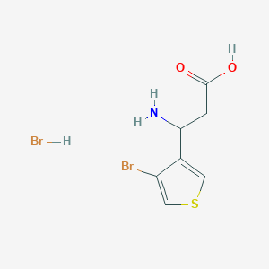 molecular formula C7H9Br2NO2S B2494312 3-氨基-3-(4-溴噻吩-3-基)丙酸；氢溴酸盐 CAS No. 2375269-24-0