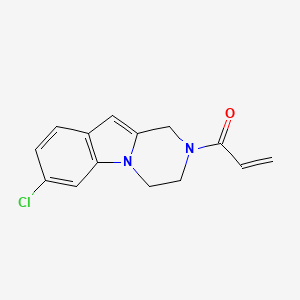 molecular formula C14H13ClN2O B2494314 1-{7-chloro-1H,2H,3H,4H-pyrazino[1,2-a]indol-2-yl}prop-2-en-1-one CAS No. 2094678-59-6