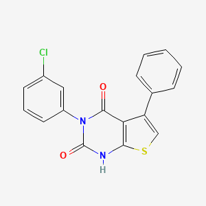 molecular formula C18H11ClN2O2S B2494316 3-(3-chlorophenyl)-5-phenylthieno[2,3-d]pyrimidine-2,4(1H,3H)-dione CAS No. 380452-95-9
