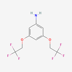 molecular formula C10H9F6NO2 B2494323 3,5-Bis(2,2,2-trifluoroethoxy)aniline CAS No. 438530-76-8