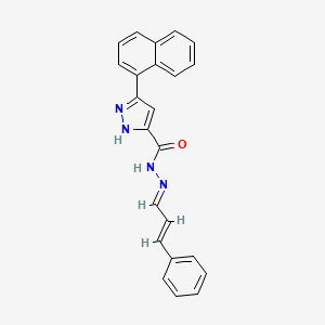 (E)-3-(naphthalen-1-yl)-N'-((E)-3-phenylallylidene)-1H-pyrazole-5-carbohydrazide