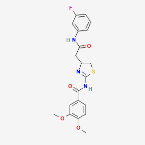 N-(4-(2-((3-fluorophenyl)amino)-2-oxoethyl)thiazol-2-yl)-3,4-dimethoxybenzamide