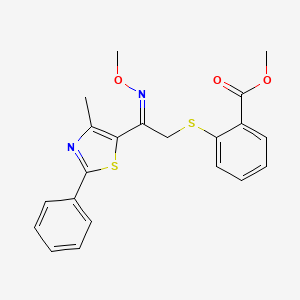 Methyl 2-{[2-(methoxyimino)-2-(4-methyl-2-phenyl-1,3-thiazol-5-yl)ethyl]sulfanyl}benzenecarboxylate