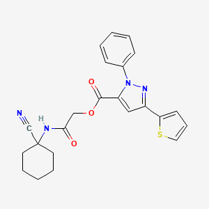 [2-[(1-Cyanocyclohexyl)amino]-2-oxoethyl] 2-phenyl-5-thiophen-2-ylpyrazole-3-carboxylate