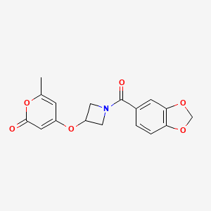 4-((1-(benzo[d][1,3]dioxole-5-carbonyl)azetidin-3-yl)oxy)-6-methyl-2H-pyran-2-one