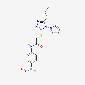 N-(4-acetamidophenyl)-2-[(5-propyl-4-pyrrol-1-yl-1,2,4-triazol-3-yl)sulfanyl]acetamide