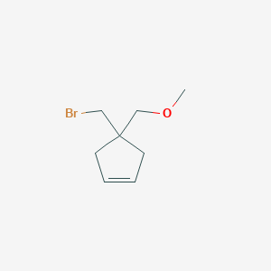 molecular formula C8H13BrO B2494361 4-(溴甲基)-4-(甲氧基甲基)环戊-1-烯 CAS No. 1999650-30-4