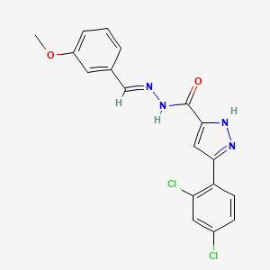 (E)-3-(2,4-dichlorophenyl)-N'-(3-methoxybenzylidene)-1H-pyrazole-5-carbohydrazide