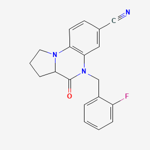 5-(2-Fluorobenzyl)-4-oxo-1,2,3,3a,4,5-hexahydropyrrolo[1,2-a]quinoxaline-7-carbonitrile