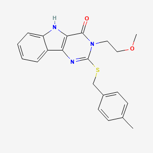 3-(2-methoxyethyl)-2-[(4-methylphenyl)methylsulfanyl]-5H-pyrimido[5,4-b]indol-4-one