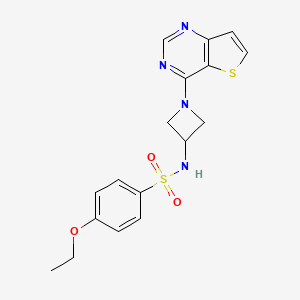 molecular formula C17H18N4O3S2 B2494395 4-Ethoxy-N-(1-thieno[3,2-d]pyrimidin-4-ylazetidin-3-yl)benzenesulfonamide CAS No. 2415470-14-1