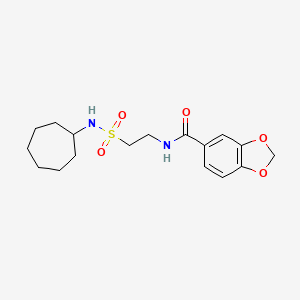 N-[2-(cycloheptylsulfamoyl)ethyl]-1,3-benzodioxole-5-carboxamide