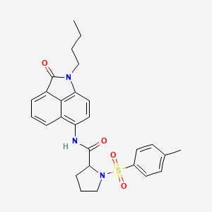 molecular formula C27H29N3O4S B2494401 N-(1-butyl-2-oxo-1,2-dihydrobenzo[cd]indol-6-yl)-1-tosylpyrrolidine-2-carboxamide CAS No. 1048661-18-2