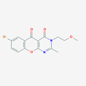 molecular formula C15H13BrN2O4 B2494403 7-bromo-3-(2-methoxyethyl)-2-methyl-3H-chromeno[2,3-d]pyrimidine-4,5-dione CAS No. 896847-22-6