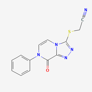 molecular formula C13H9N5OS B2494407 [(8-Oxo-7-phenyl-7,8-dihydro[1,2,4]triazolo[4,3-a]pyrazin-3-yl)thio]acetonitrile CAS No. 1223803-04-0