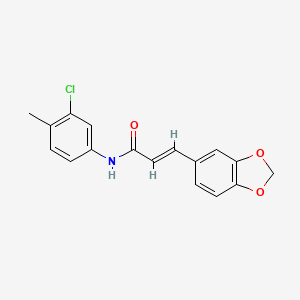molecular formula C17H14ClNO3 B2494409 (E)-3-(1,3-苯并二氧-5-基)-N-(3-氯-4-甲基苯基)丙-2-烯酰胺 CAS No. 298215-59-5