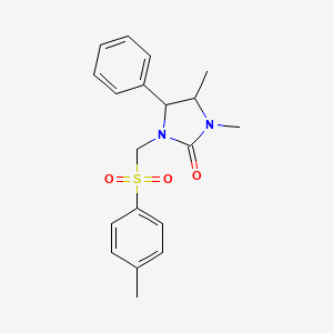 1,5-dimethyl-3-{[(4-methylphenyl)sulfonyl]methyl}-4-phenyltetrahydro-2H-imidazol-2-one