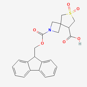 molecular formula C22H21NO6S B2494426 2-{[(9H-芴-9-基)甲氧基]羰基}-6,6-二氧代-6lambda6-硫-2-氮杂螺[3.4]辛烷-8-羧酸 CAS No. 2138194-65-5