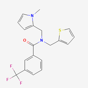 N-((1-methyl-1H-pyrrol-2-yl)methyl)-N-(thiophen-2-ylmethyl)-3-(trifluoromethyl)benzamide
