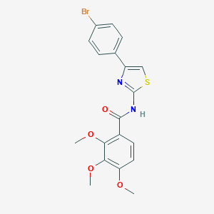 molecular formula C19H17BrN2O4S B249444 N-[4-(4-bromophenyl)-1,3-thiazol-2-yl]-2,3,4-trimethoxybenzamide 