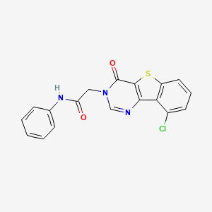 molecular formula C18H12ClN3O2S B2494440 2-(9-chloro-4-oxobenzo[4,5]thieno[3,2-d]pyrimidin-3(4H)-yl)-N-phenylacetamide CAS No. 2034417-73-5