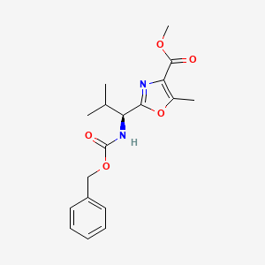 methyl 2-[(1S)-1-{[(benzyloxy)carbonyl]amino}-2-methylpropyl]-5-methyl-1,3-oxazole-4-carboxylate