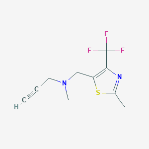molecular formula C10H11F3N2S B2494449 Methyl({[2-methyl-4-(trifluoromethyl)-1,3-thiazol-5-yl]methyl})(prop-2-yn-1-yl)amine CAS No. 1808729-38-5