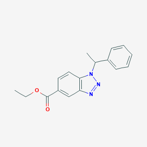 molecular formula C17H17N3O2 B249445 ethyl 1-(1-phenylethyl)-1H-1,2,3-benzotriazole-5-carboxylate 