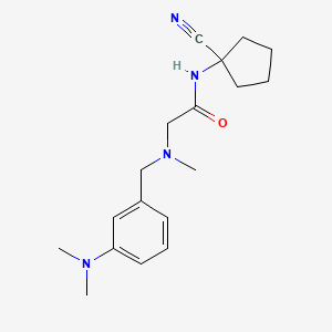 molecular formula C18H26N4O B2494451 N-(1-Cyanocyclopentyl)-2-[[3-(dimethylamino)phenyl]methyl-methylamino]acetamide CAS No. 1465361-04-9