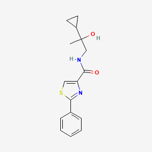 molecular formula C16H18N2O2S B2494452 N-(2-cyclopropyl-2-hydroxypropyl)-2-phenyl-1,3-thiazole-4-carboxamide CAS No. 1788846-99-0